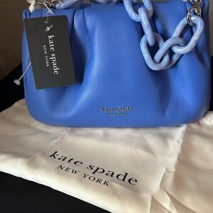 Kate Spade Blue Shoulder Bag with Silver Accents